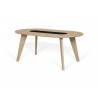 TemaHome Lago Wood Dining Table in Light Oak & Pure Black - Angled