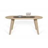 TemaHome Lago Wood Dining Table in Light Oak & Pure Black - Front with Contents