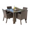 Hospitality Rattan Patio Fiji 5-Piece Armchair Dining Set with Cushions