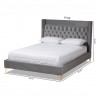 Baxton Studio Valery Upholstered Platform Bed - Dark Grey - King