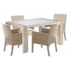 Hospitality Rattan Patio Rubix 5-Piece ArmChair Dining Set with Cushions