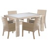 Hospitality Rattan Patio Rubix 5-Piece ArmChair Dining Set with Cushions