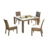 Hospitality Rattan Patio Rubix 5-Piece Side Chair Dining Set with Cushions 001