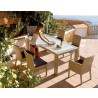 Hospitality Rattan Patio Rubix 7-Piece ArmChair Dining Set with Cushions