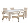 Hospitality Rattan Patio Rubix 7-Piece Side Chair Dining Set with Cushions
