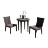Hospitality Rattan Patio Soho 3-Piece Dining Side Chair Bistro Set with Cushions