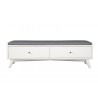 Alpine Furniture Flynn Bench, White - Front Angle