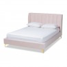 Baxton Studio Saverio Upholstered Queen Size Platform Bed - Light Pink