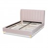 Baxton Studio Saverio Upholstered Queen Size Platform Bed - Light Pink