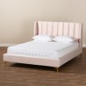 Baxton Studio Saverio Upholstered Queen Size Platform Bed - Light Pink