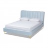 Baxton Studio Saverio Upholstered Queen Size Platform Bed - Light Blue