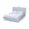 Baxton Studio Saverio Upholstered Queen Size Platform Bed - Light Blue