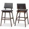 Baxton Studio Colton Bar Stool - Set of 2 - Dark Grey