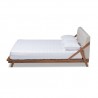 Baxton Studio Sante Upholstered Wood Platform Bed - Light Beige