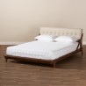 Baxton Studio Sante Upholstered Wood Platform Bed - Light Beige