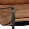 Sunpan Zancor Lounge Chair - Tan Leather - Seat Closeup Angle