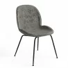 Aeon Biza Fabric Dining Chair with Black Legs Charcoal Grey- Set of 2 - Aeon Biza Fabric Dining Chair with Black Legs Charcoal Grey- Set of 2