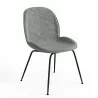 Aeon Biza Fabric Dining Chair with Black Legs Heather Grey- Set of 2 - Aeon Biza Fabric Dining Chair with Black Legs Heather Grey- Set of 2