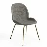 Aeon Biza Fabric Dining Chair with Gold Legs Charcoal Grey - Set of 2 - Aeon Biza Fabric Dining Chair with Gold Legs Charcoal Grey - Set of 2