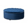 Baxton Studio Iglehart Modern and Contemporary Royal Blue Velvet Fabric Upholstered Tufted Cocktail Ottoman - Front
