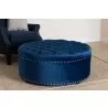 Baxton Studio Iglehart Modern and Contemporary Royal Blue Velvet Fabric Upholstered Tufted Cocktail Ottoman - Lifestyle 2 - Baxton Studio Iglehart Modern and Contemporary Royal Blue Velvet Fabric Upholstered Tufted Cocktail Ottoman - Lifestyle 2