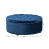 Baxton Studio Iglehart Modern and Contemporary Royal Blue Velvet Fabric Upholstered Tufted Cocktail Ottoman - With Dimensions