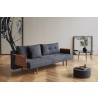 Recast Sofa With Walnut Arms and Nist Blue Fabric - Lifestyle - Recast Sofa With Walnut Arms and Nist Blue Fabric - Lifestyle
