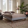 Baxton Studio Liliya Upholstered Wood Platform Bed Frame - Light Grey