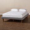 Baxton Studio Liliya Upholstered Wood Platform Bed Frame - Light Grey