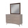 Alpine Furniture Flynn Mid Century Modern Mirror, Walnut - Front Side Angle