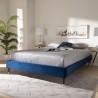 Baxton Studio Volden King Size Platform Bed Frame - Navy Blue