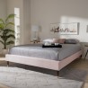 Baxton Studio Volden King Size Platform Bed Frame - Light Pink