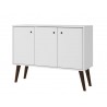 Bromma 35.43" Buffet Stand with 3 Shelves and 3 Doors in White - Front