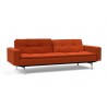  Innovation Living Dublexo Stainless Steel Sofa Bed With Arms - Elegance Paprika - Angled Semi-Folded