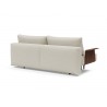 Innovation Living Frode Dark Styletto Sofa Bed Walnut Arms - Boucle Off White - Back Angle