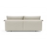 Innovation Living Frode Dark Styletto Sofa Bed Walnut Arms - Boucle Off White - Back View