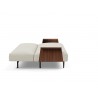 Innovation Living Frode Dark Styletto Sofa Bed Walnut Arms - Boucle Off White - Side Fully Folded
