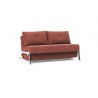 Innovation Living Cubed Full Size Sofa Bed With Chrome Legs - Cordufine Rust - Angled View
