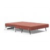Innovation Living Cubed Full Size Sofa Bed With Chrome Legs - Cordufine Rust - Angled Fully Folded