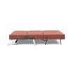 Innovation Living Cubed Full Size Sofa Bed With Chrome Legs - Cordufine Rust - Side Fully Folded