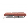 Innovation Living Cubed Full Size Sofa Bed With Chrome Legs - Cordufine Rust - Side Fully Folded