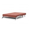 Innovation Living Cubed Full Size Sofa Bed With Chrome Legs - Cordufine Rust - Back Angled Fully Folded