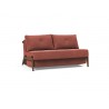 Innovation Living Cubed Full Size Sofa Bed With Dark Wood Legs - Cordufine Rust - Angled View