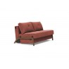 Innovation Living Cubed Full Size Sofa Bed With Dark Wood Legs - Cordufine Rust - Angled