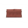 Innovation Living Cubed Full Size Sofa Bed With Dark Wood Legs - Cordufine Rust - Back Angled