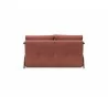 Innovation Living Cubed Full Size Sofa Bed With Dark Wood Legs - Cordufine Rust - Back Angled - Innovation Living Cubed Full Size Sofa Bed With Dark Wood Legs - Cordufine Rust - Back Angled