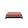 Innovation Living Cubed Full Size Sofa Bed With Dark Wood Legs - Cordufine Rust - Back Fully Folded - Innovation Living Cubed Full Size Sofa Bed With Dark Wood Legs - Cordufine Rust - Back Fully Folded