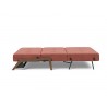 Innovation Living Cubed Full Size Sofa Bed With Dark Wood Legs - Cordufine Rust - Side Fully Folded