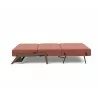 Innovation Living Cubed Full Size Sofa Bed With Dark Wood Legs - Cordufine Rust - Side Fully Folded - Innovation Living Cubed Full Size Sofa Bed With Dark Wood Legs - Cordufine Rust - Side Fully Folded