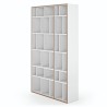 TemaHome Group Shelving Unit 108 in Pure White with Plywood Edge - Angled